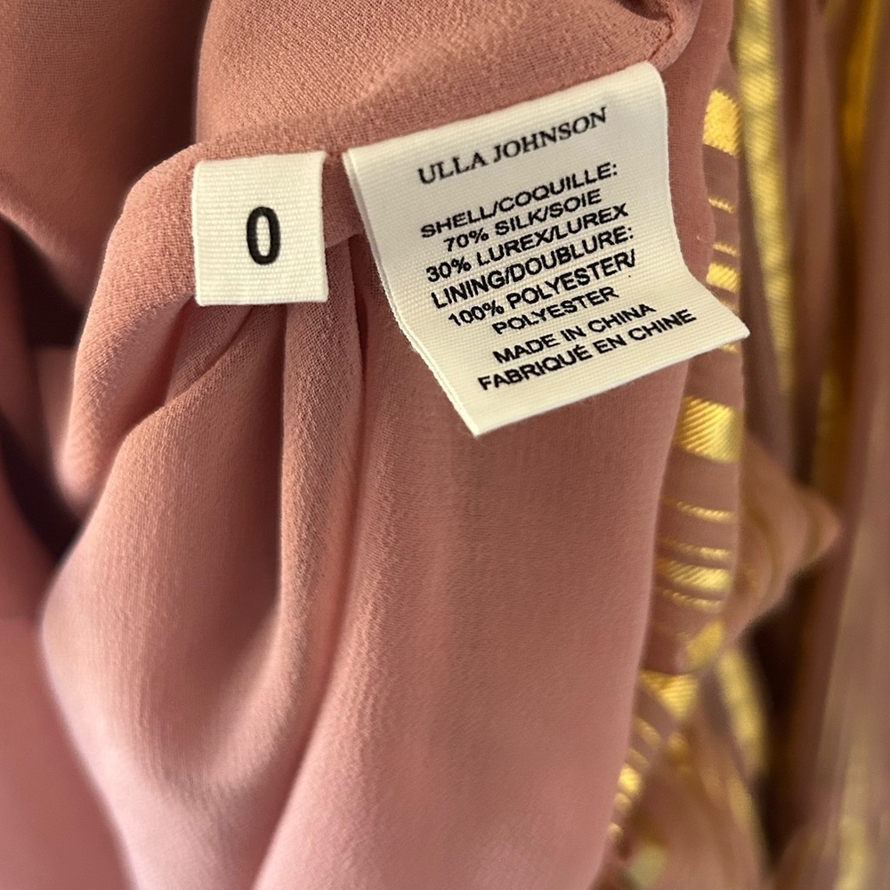 NWT Ulla Johnson Averil Ruffled Georgette Dress in Blush - Picture 5 of 6